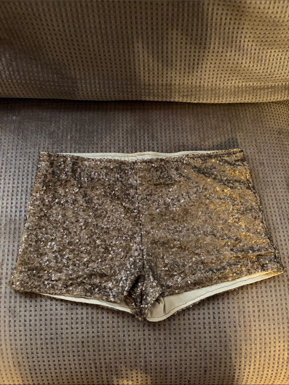 Alythea Gold Sequin Bike Shorts
